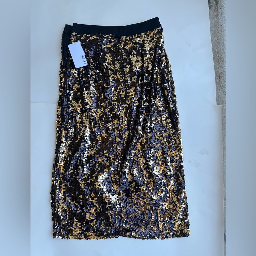Gold sequin skirt